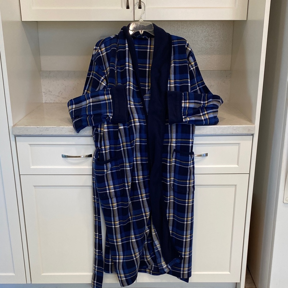 Izod Navy and Yellow Plaid Sleepwear